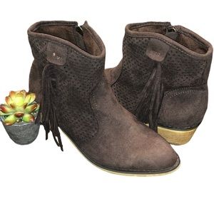 Mi.iM Brown Western Fringe Booties